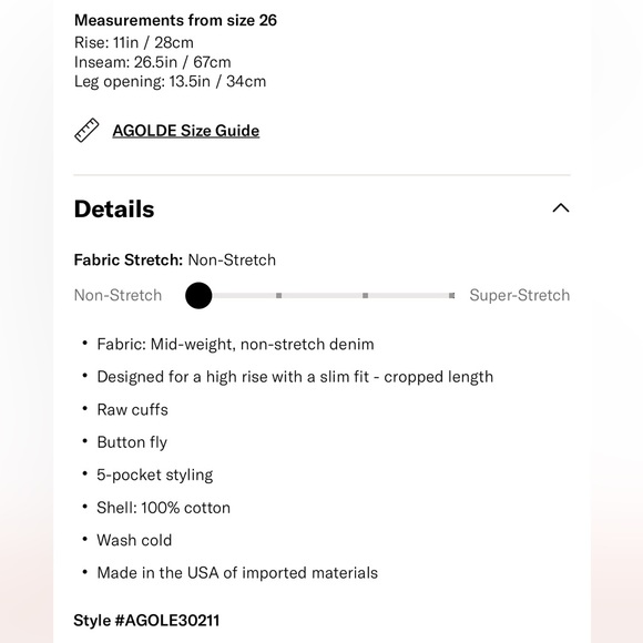 Agolde Riley High Rise Straight Crop Jeans 26 - Picture 4 of 13